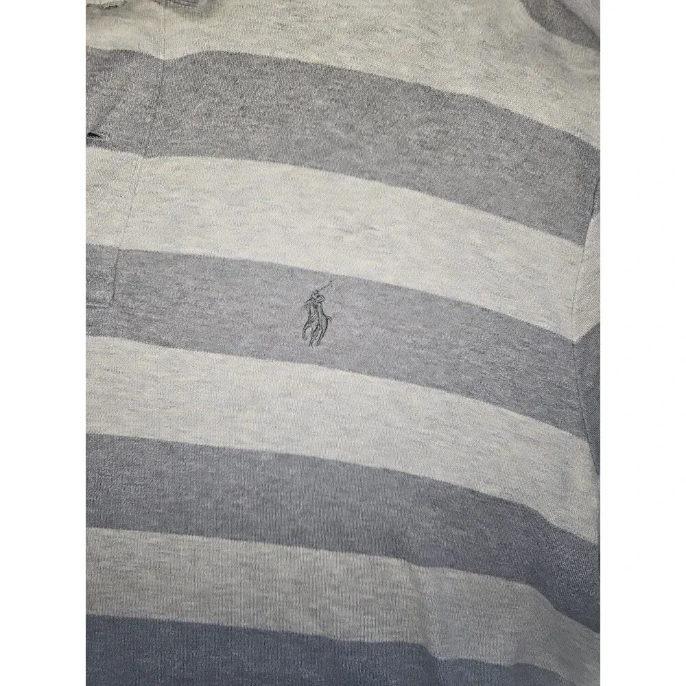 Vintage Polo Ralph Lauren Short Sleeve Polo Shirt Mens Gray Medium 100% Cotton